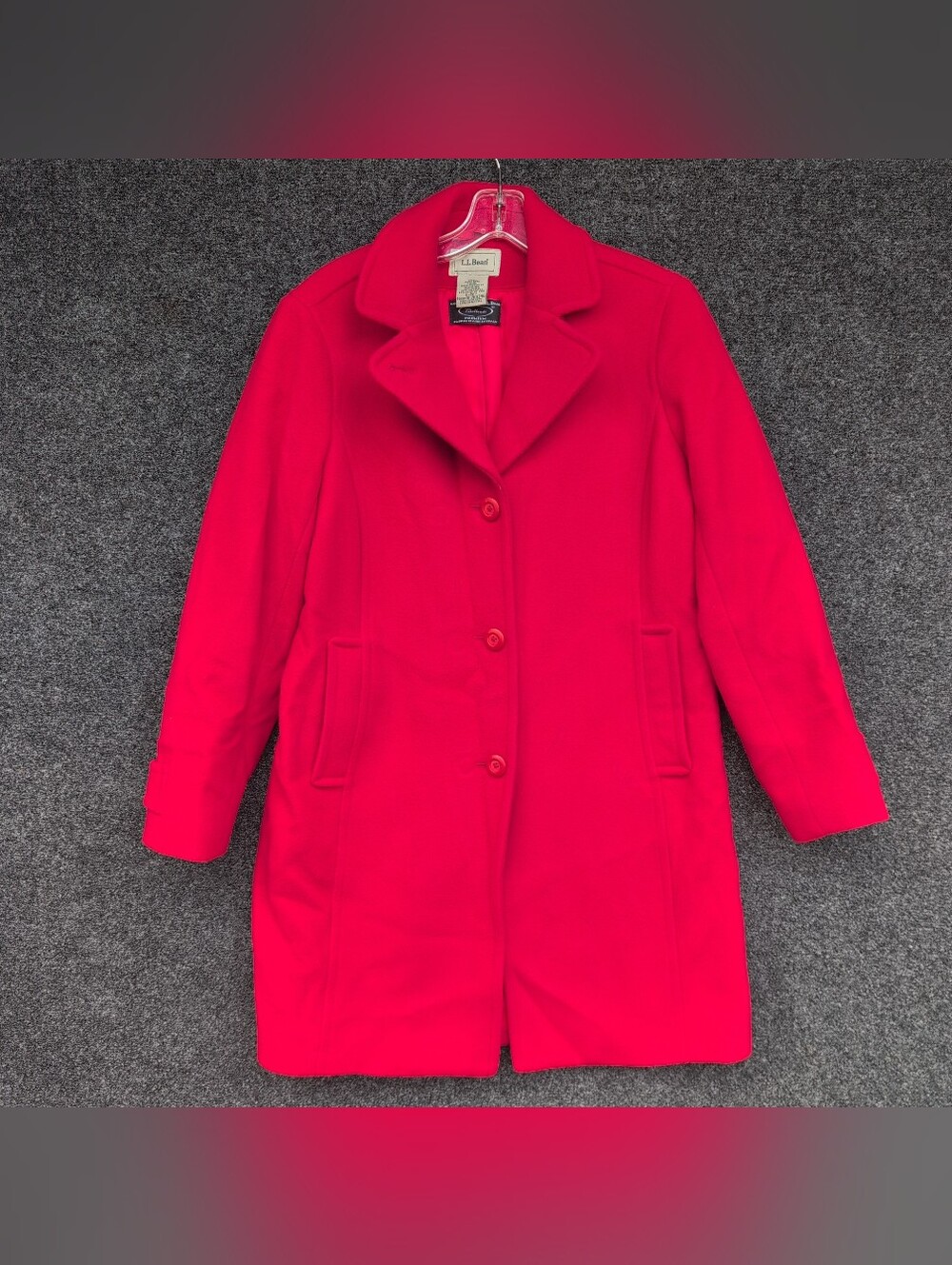 L.L. Bean Women's Red Wool Pea Coat